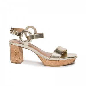 Bernardo Candace Plateau Sandalen Dames Goud | VIR423UC