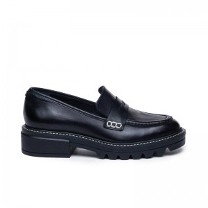 Bernardo Chandler Lug-Sole Loafers Dames Zwart | WND9881XC