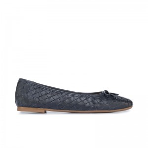 Bernardo Gwynn Woven Ballerinas Dames Donkerblauw | KRM4842IK