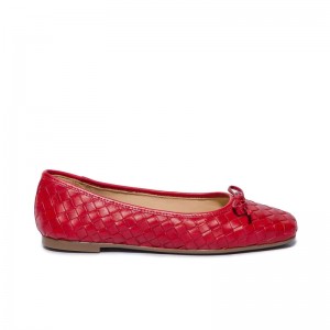 Bernardo Gwynn Woven Ballerinas Dames Rood | FEO6148RM