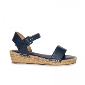 Bernardo Madrid Espadrille Sleehak Sandalen Dames Donkerblauw | VLX1593KF