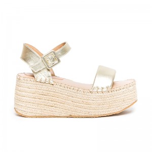 Bernardo Mallorca Espadrille Plateau Sandalen Dames Goud | WJW7738FE