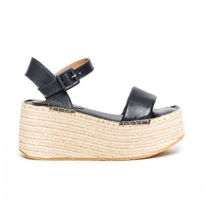 Bernardo Mallorca Espadrille Plateau Sandalen Dames Zwart | NQL588MX