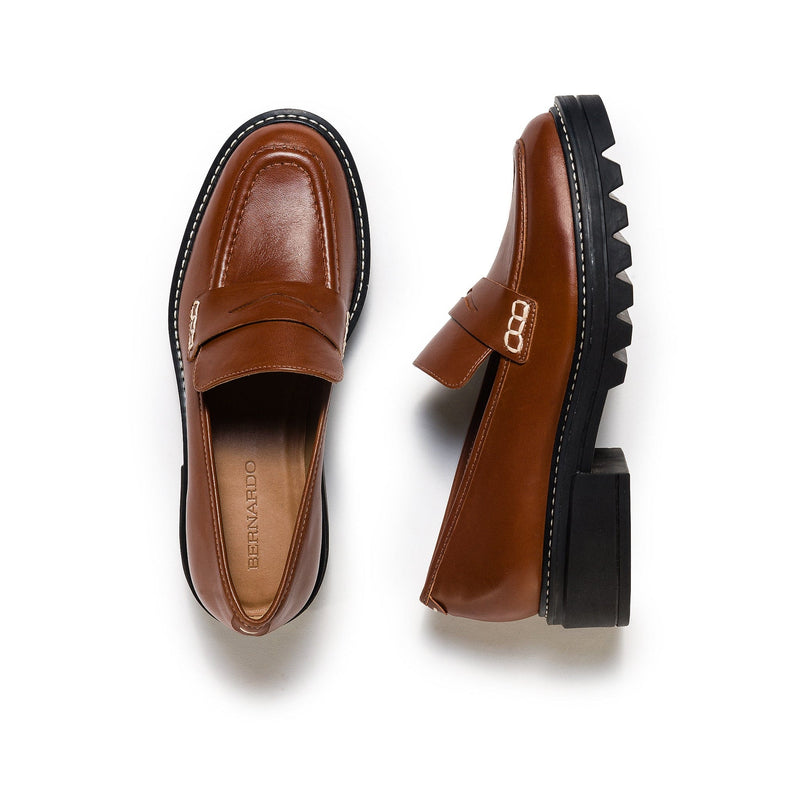 Bernardo Chandler Lug-Sole Loafers Dames Donkerbruin | KOT5014KU