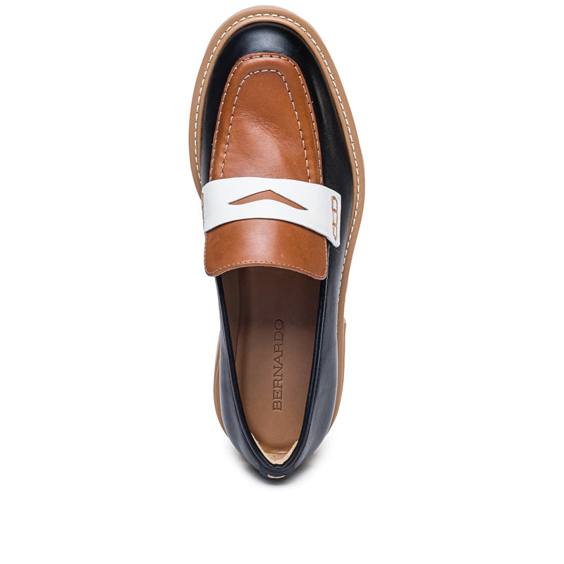 Bernardo Chandler Lug-Sole Loafers Dames Zwart Donkerbruin | HAZ3023CX