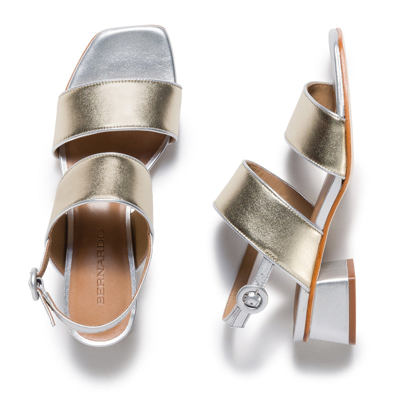 Bernardo Jasper Slingback Hakken Sandalen Dames Zilver Goud | SZF4348HU