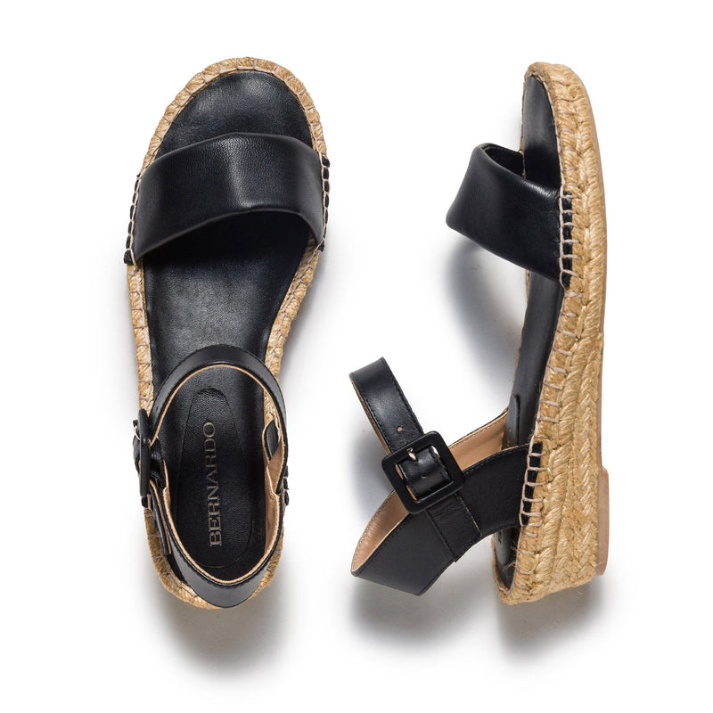 Bernardo Madrid Espadrille Sleehak Sandalen Dames Zwart | ESL10045QW