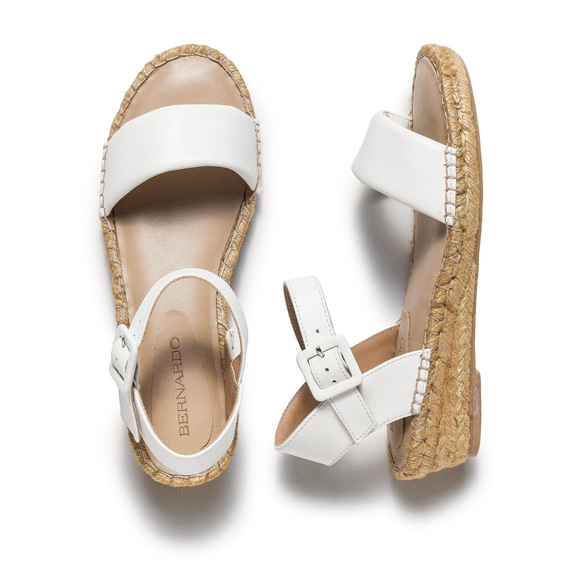 Bernardo Madrid Espadrille Sleehak Sandalen Dames Wit | FZQ3394EM