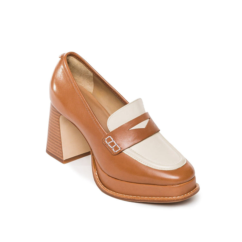 Bernardo Natalie Platform Loafers Dames Donkerbruin Wit | RFR4913MJ