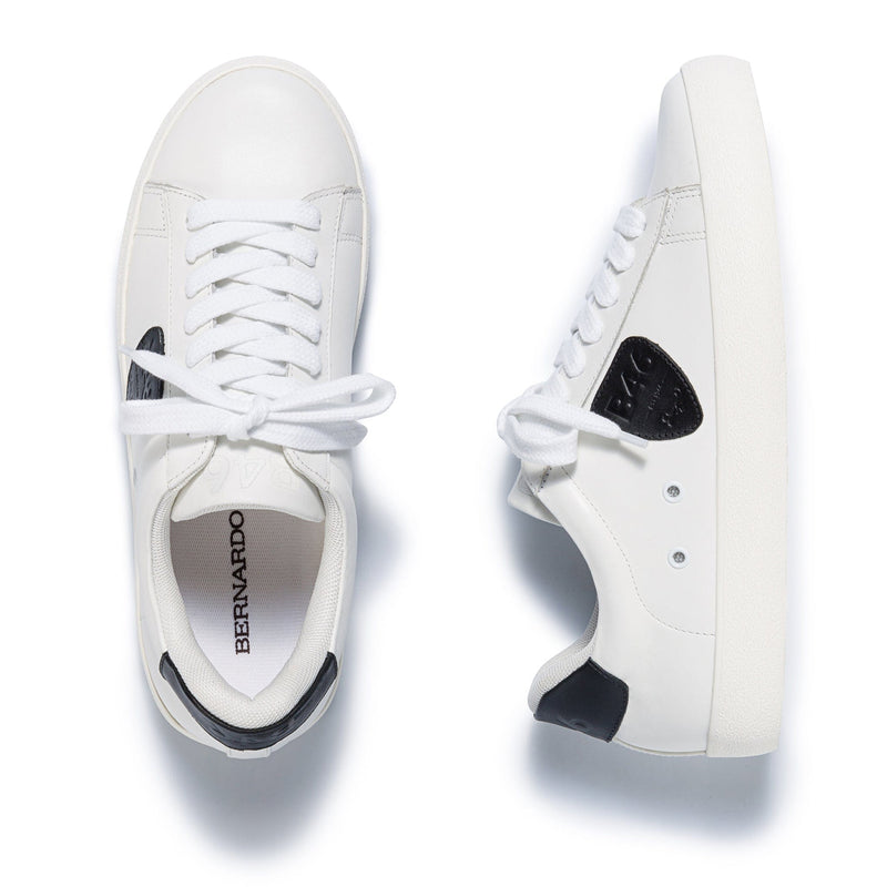 Bernardo Tatum Sneakers Dames Wit Zwart | APC1810WC