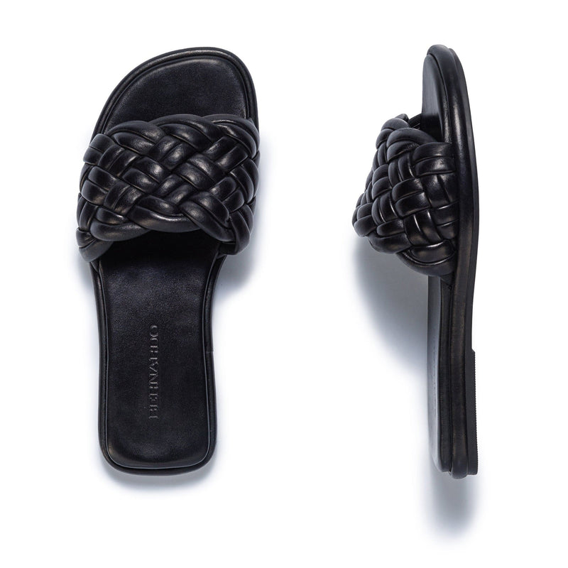 Bernardo Troy Woven Schuifsandalen Dames Zwart | JHX884DP