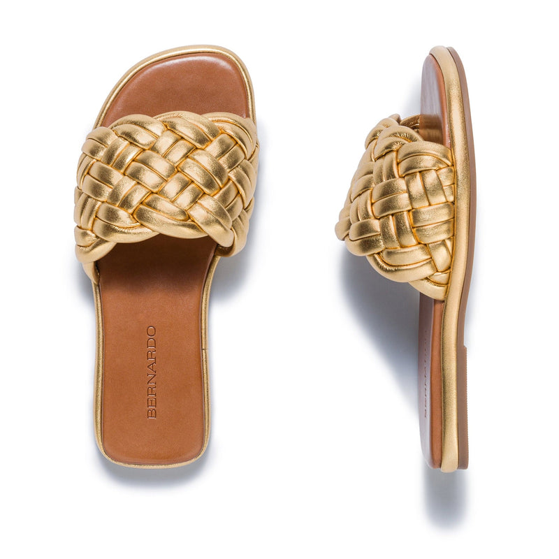 Bernardo Troy Woven Schuifsandalen Dames Goud | UCK5891LC