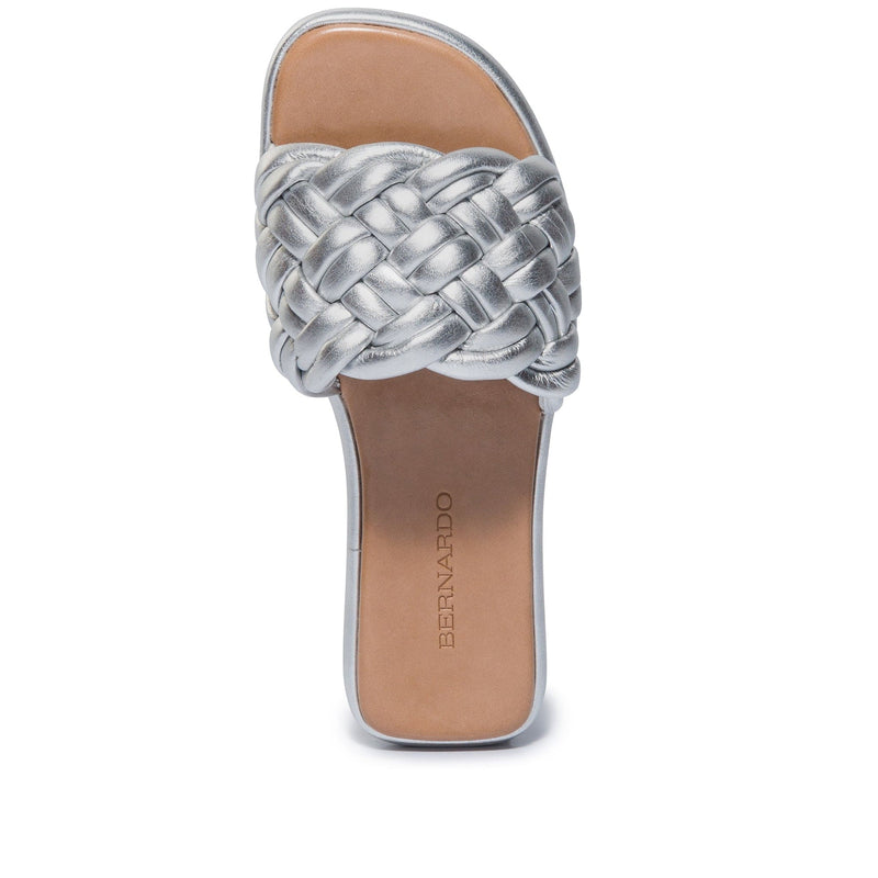 Bernardo Troy Woven Schuifsandalen Dames Zilver | QBS6290BA