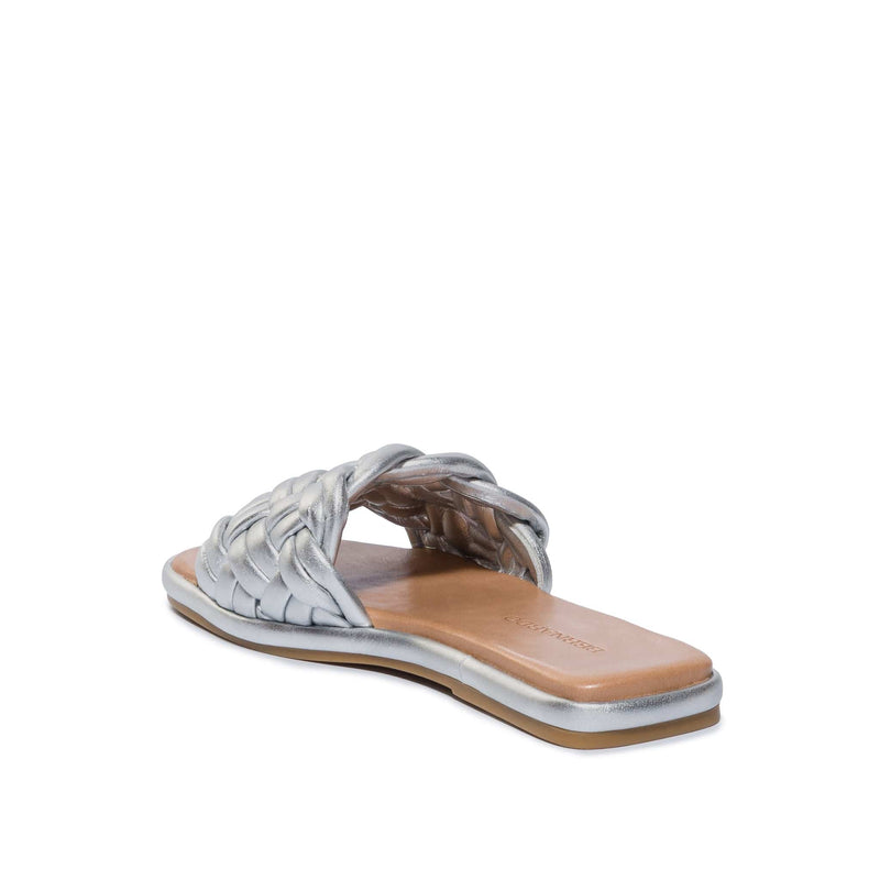 Bernardo Troy Woven Schuifsandalen Dames Zilver | QBS6290BA